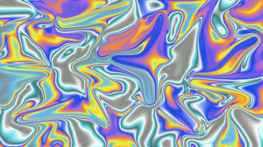 Leylak, mavi, gri ve sarı renklerde Holografik Y2K Arkaplanı.