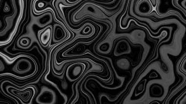 Modern sıvı arkaplanının hareketli grafiksel videosu pürüzsüz döngüler üzerinde siyah, beyaz ve gri renklerde.