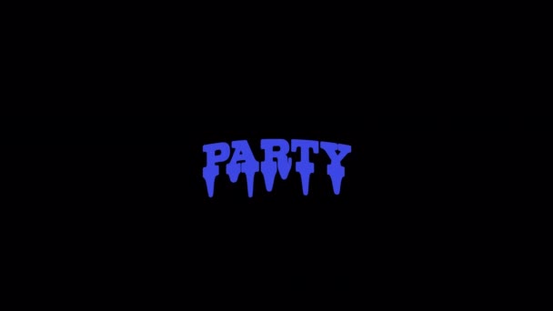 Animerad Retro Y2K Klistermärke Party Transparent Alfakanal Med Brutalism Estetik — Stockvideo