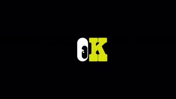 Animerad Retro Y2K Klistermärke Transparent Alfakanal Med Brutalism Estetik — Stockvideo