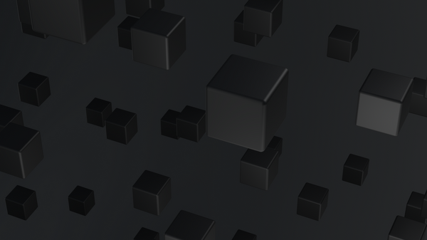 Küp içeren minimum Kara Arkaplan. Fütürist, moda ve teknoloji projeleri için mükemmel..
