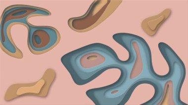 Animasyon organik kağıt kesimi arka plan döngüsü. İş sunumları için minimal modern kusursuz tasarım.