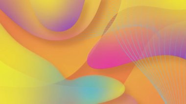 Gradyan renk döngüsü 4k arka plan tasarımı. Sıvı şekilli soyut geometrik arka planlar. Havalı arkaplan tasarımı.