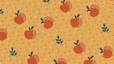 Sembollü Rosh Hashanah arkaplanı: dikişsiz bir döngü içinde elmalar. Rosh Hashanah için mükemmel, dini, geleneksel, Yahudi ve tatil videoları..