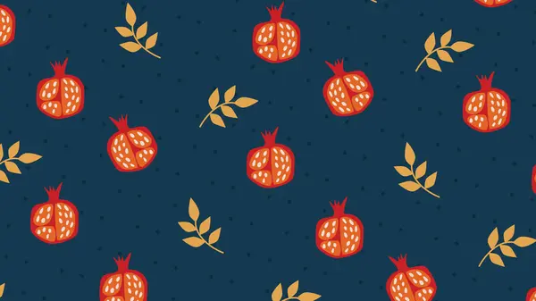 Sembollü Rosh Hashanah arkaplanı: Nar. Rosh Hashanah için mükemmel, dini, geleneksel, Yahudi ve tatil projeleri.