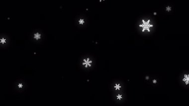 Çizgi film karı, kar taneleri, alfa kanalı şeffaflığı olan tanecikler noel animasyonu için. 4 bin. Noel, yeni yıl tatili konsepti, kış dekorasyonu.