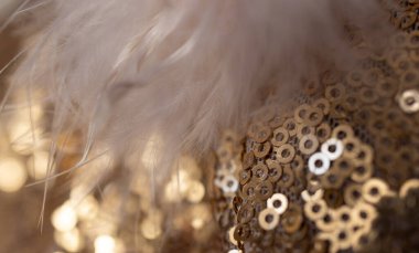 Altın pullu kumaş arka plan materyali.