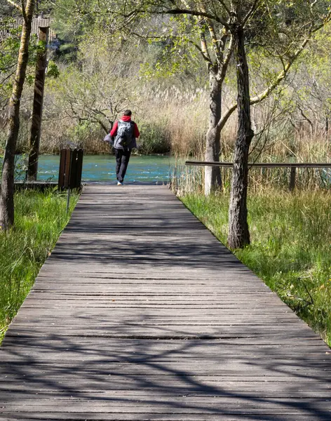 Krka Ulusal Parkı, Hırvatistan. Doğal bir ortamda huzur ve rahatlama. Egzotik seyahat ve turizm. Turizm getirileri için arka plan.