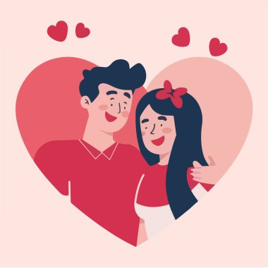 Kalp şeklinde bir kadın ve erkek.