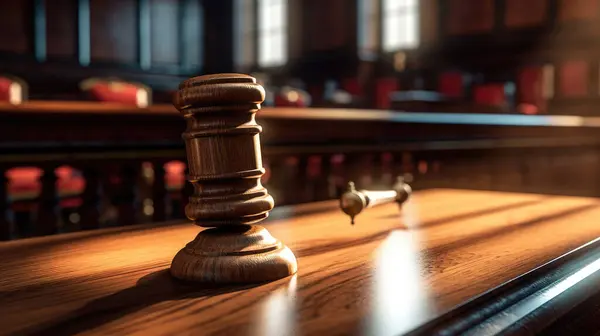 Yargıç Tokmak 'ın ve hukuk bürosundaki masanın üstündeki kitapların yakın çekimi.