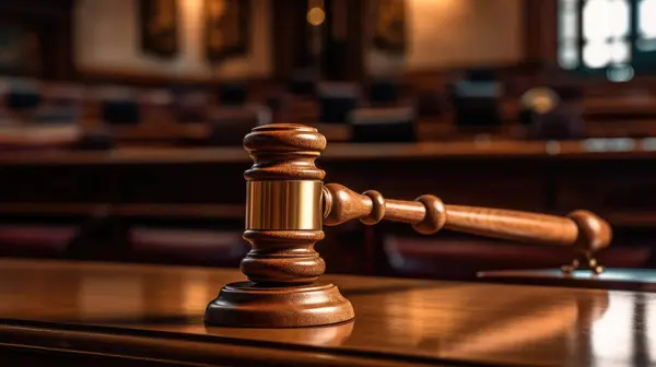 Yargıç Tokmak 'ın ve hukuk bürosundaki masanın üstündeki kitapların yakın çekimi.