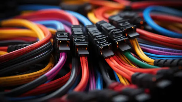 Araçlar, otomotiv endüstrisi ve imalat için renkli tel kayışlar ve plastik konnektörler