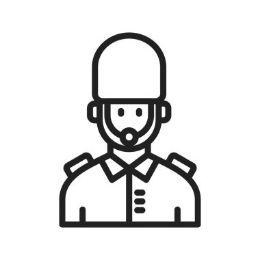 Mühendis vektör simgesi. Beyaz arkaplanda izole edilmiş basit bir çizim. grafik ve vuruş tasarımı.