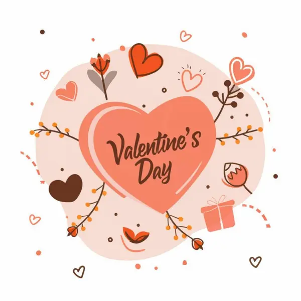 Valentines Giorno Cuore Vettoriale Illustrazione Illustrazione Stock