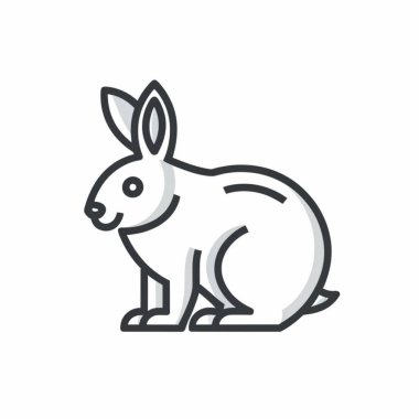 tavşan ve tavşan çizgi simgesi, doğrusal işaret, izole vektör illüstrasyonu, vektör illüstrasyonu.