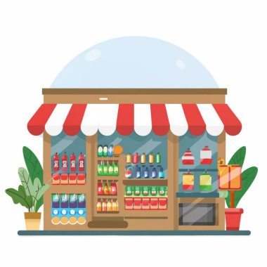 Süpermarket illüstrasyon tasarımı 