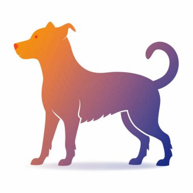 köpek simgesi, vektör illüstrasyonu