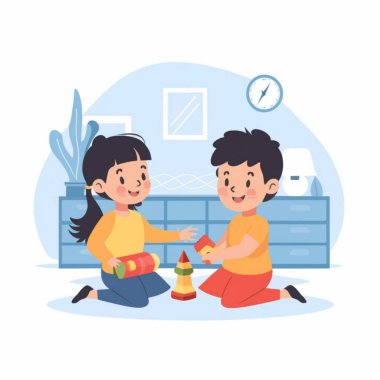 küçük çocuk oyuncakları ile oynarken