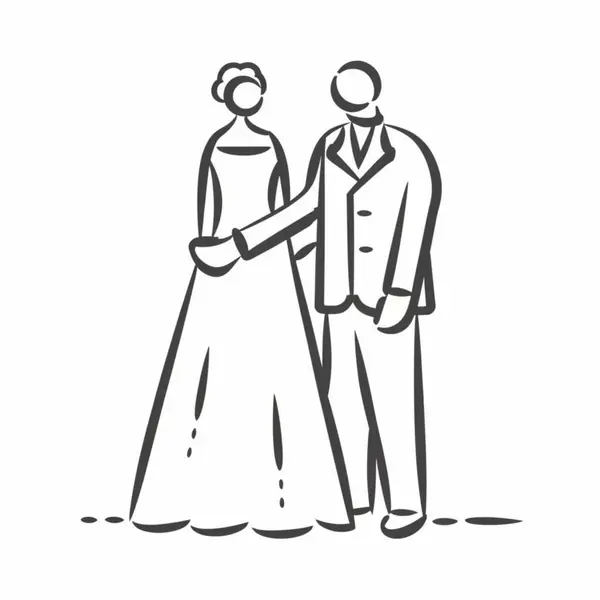 Gelin ve Damat Simgesi, vektör tasarımı, Düğün Konsepti, Marria