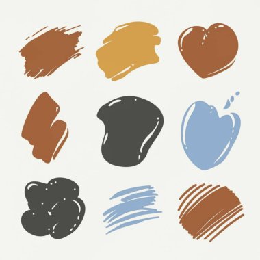 Kahverengi grunge bayrak seti. Grunge arka planı. Soyut vektör t