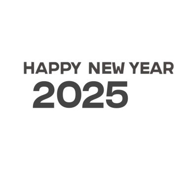 Mutlu yıllar 2025 metin tasarımı