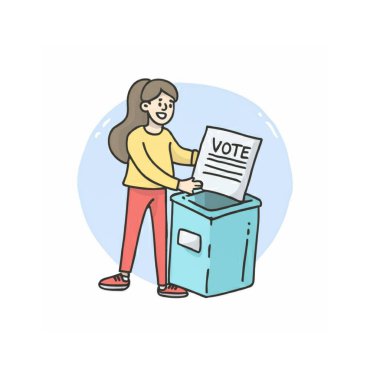 Kutu vektörüne oylama yapan Mutlu Kız