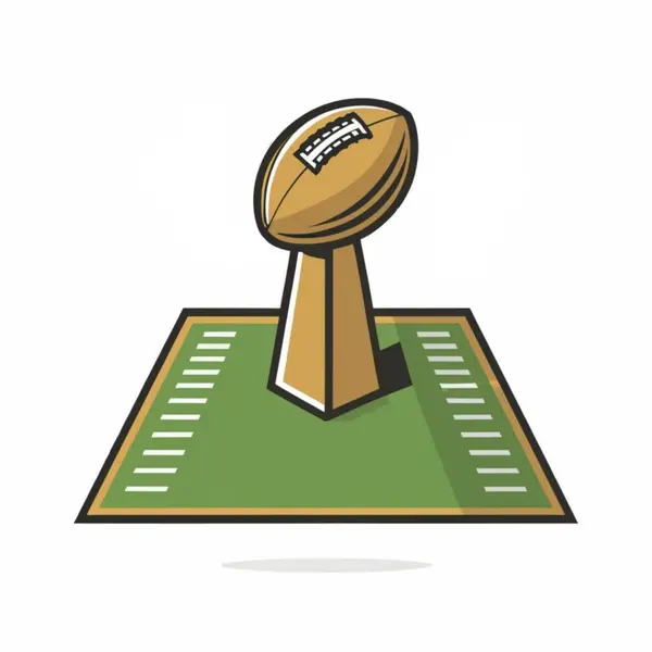 Amerikan Futbol Sahası için Kupa Vektörü Tasarımı, Super Bowl,