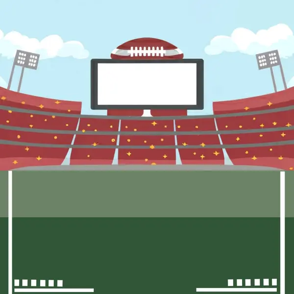 Super Bowl American Stadium Field Football Game Banner Template Illustrazione Stock