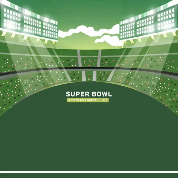 Супербоул Американский Стадион Поле Футбольный Флаг Игры Шаблон Стоковый вектор