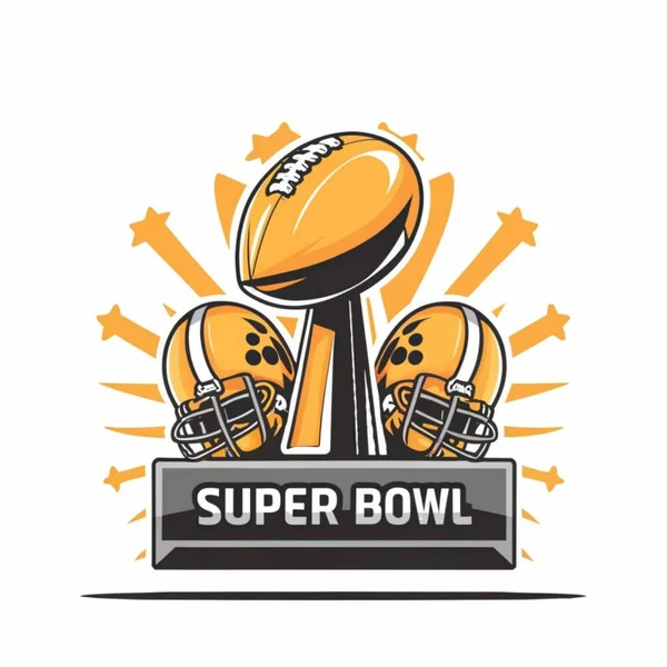 Progettazione Del Vettore Del Trofeo Campo Football Americano Super Bowl Illustrazione Stock
