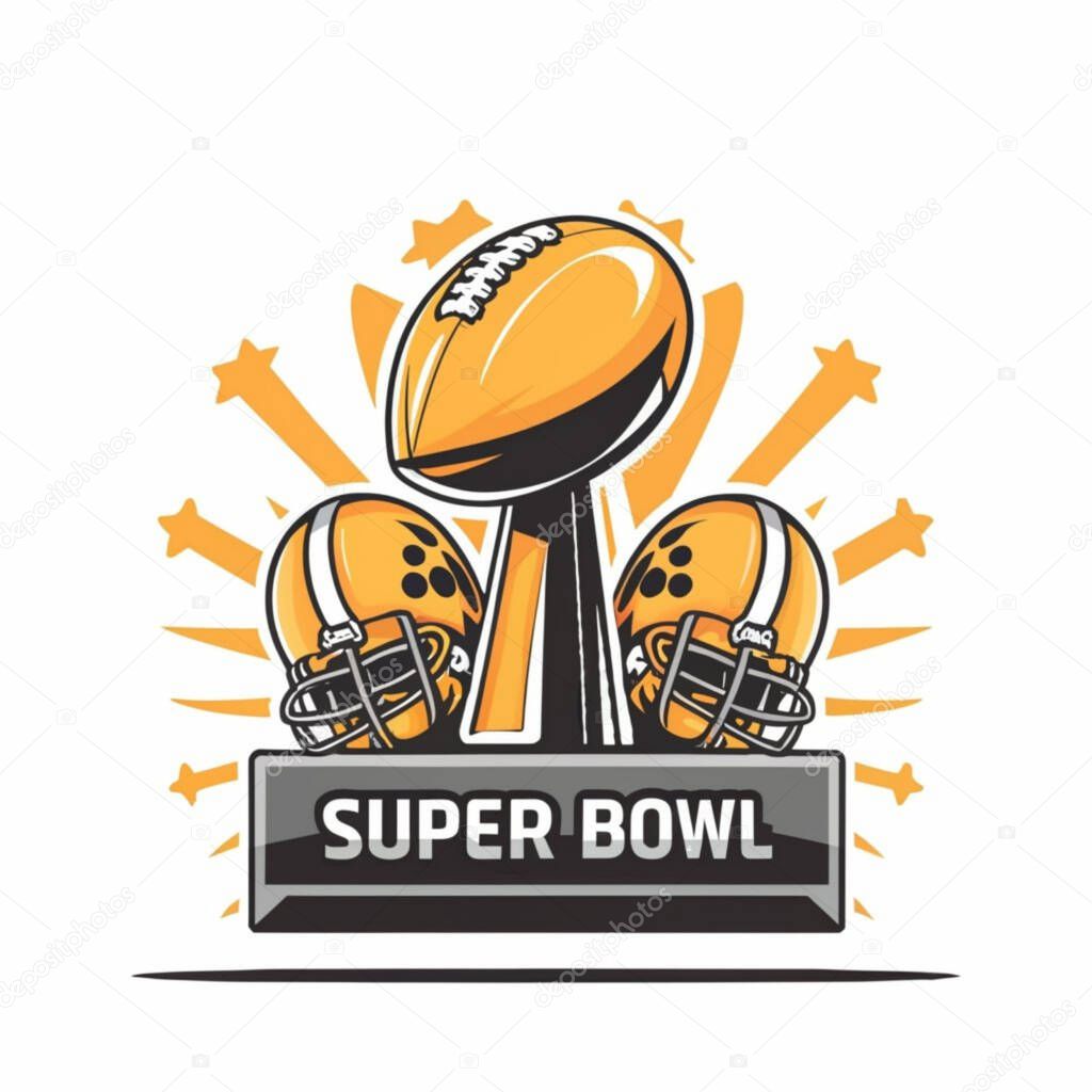 Trophy Vector Design for American Football Field, Super Bowl