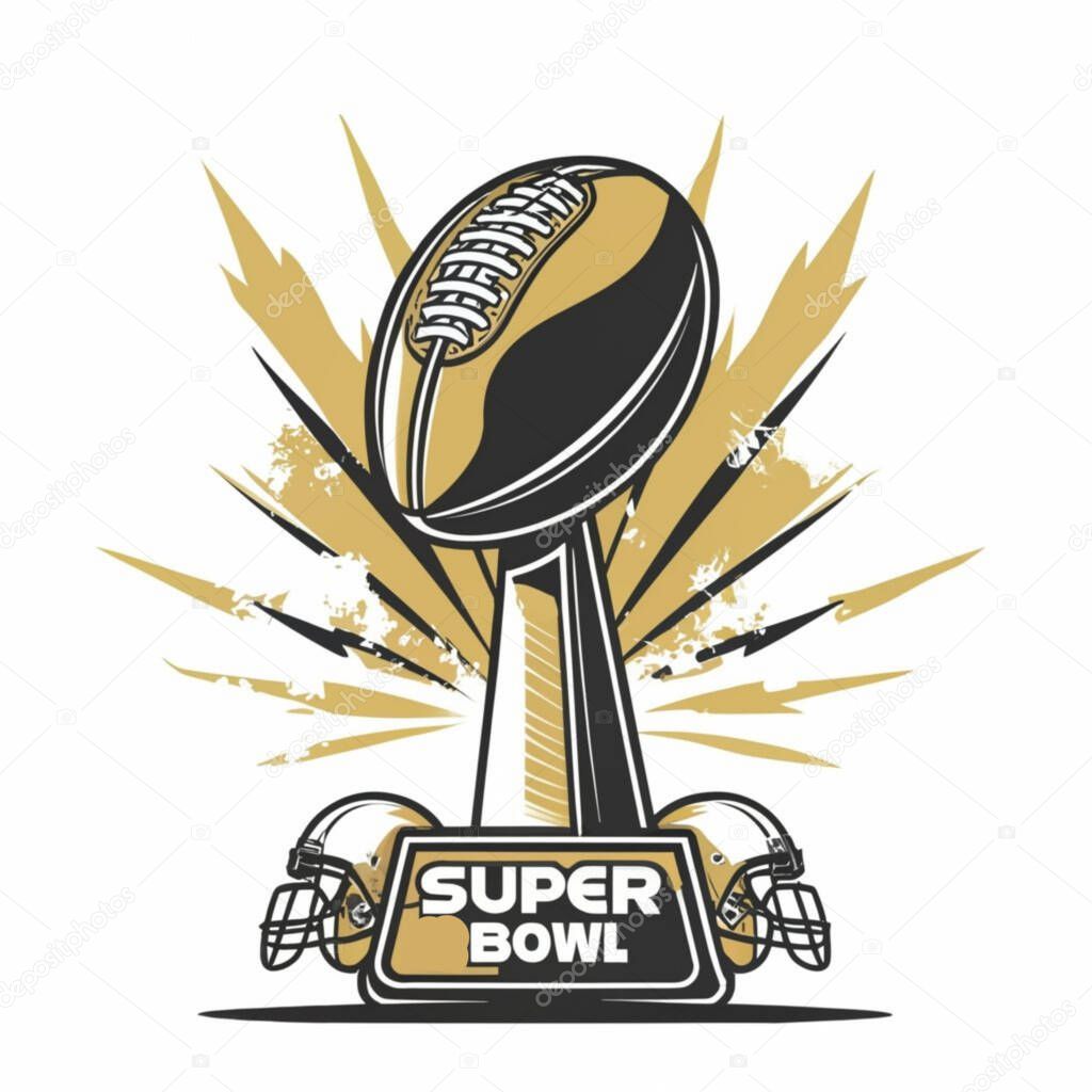 Trophy Vector Design for American Football Field, Super Bowl