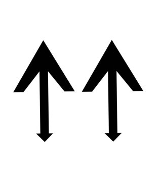 İki yön simgesi ayarlandı. Vektör çizimi. beyaz arkaplanda siyah simge