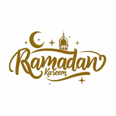 Ramazan Kareem 'in altın rengi izole edilmiş tipografisi