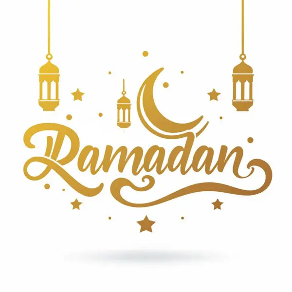 Ramazan Kareem 'in altın rengi izole edilmiş tipografisi