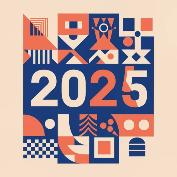 2025 Yılının Vektörü ve Sembolleri, parti, tipografi şablonu 