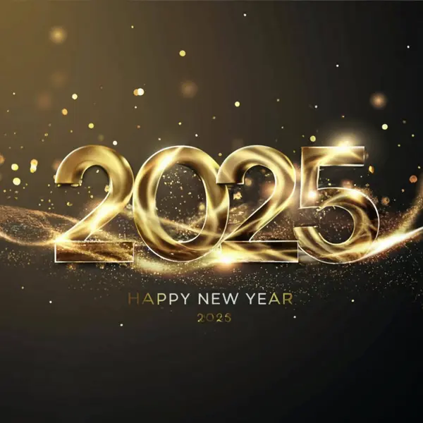 2025 yılının illüstrasyon tasarımı, altın renkli parti, te