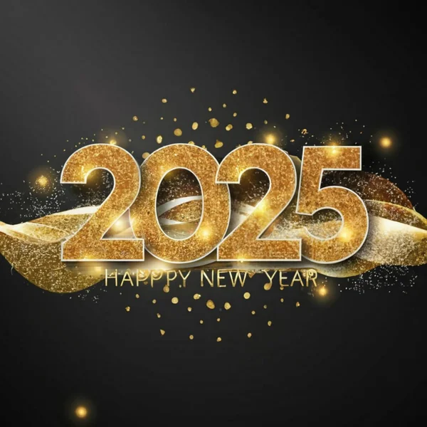 2025 yılının illüstrasyon tasarımı, altın renkli parti, te