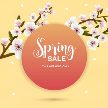 Renkli çiçekli Bahar Satışı Posteri Şablonu, İndirim Yasağı