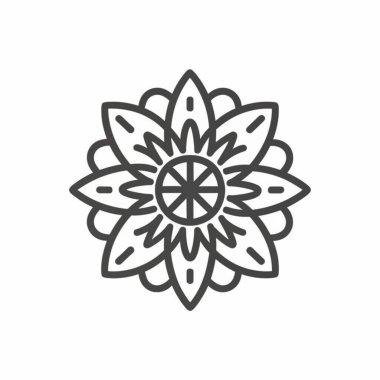 Çiçek ve çiçek işaretinin vektör çizimi. Ağ için çiçek ve çiçek sembolü koleksiyonu.