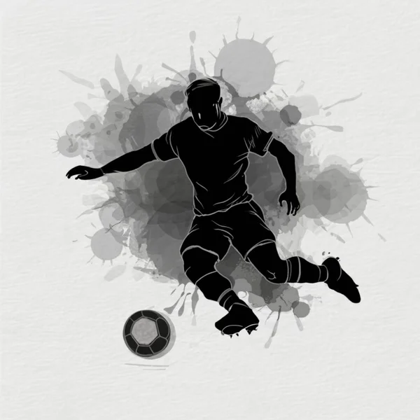 Futbolcu silueti ve vektör çizimi, farklı stil, 