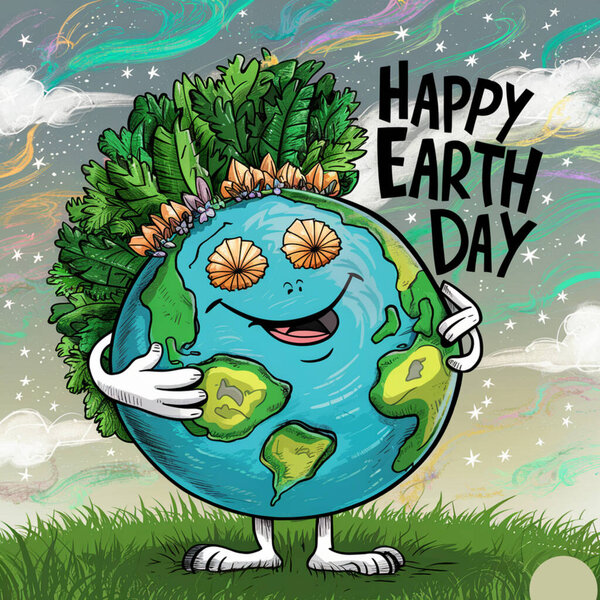 Earth day design. "Happy Earth Day, 22 April" vector, illustrati