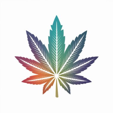 Esrar marihuana kenevir yaprağı düz ikon vektörü yeşil ilaç çiş