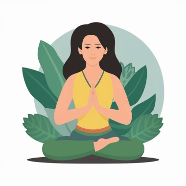 Ayurveda Yoga, meditasyon vektörü clipart tasarımı 