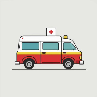 Ambulans düz vektör tasarımı 