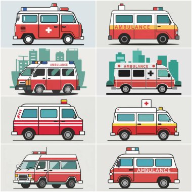 Ambulans düz vektör dizaynı 