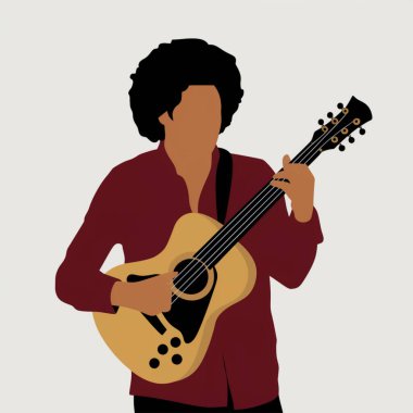 Gitarlı müzisyen, vektör illüstrasyon tasarımı