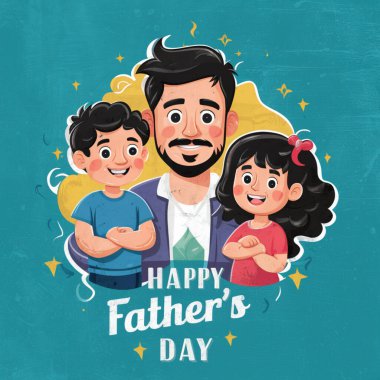 Babalar Günü Tasarımı, şablon kapağı, afiş, illüstrasyon 