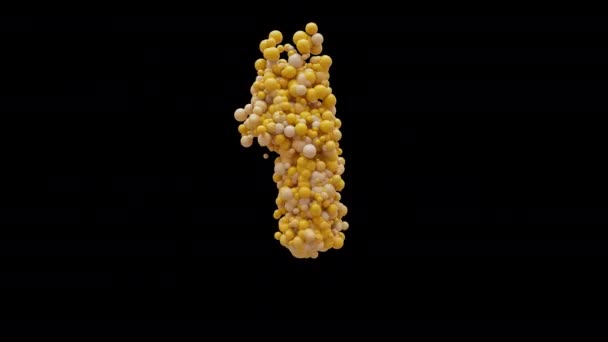 Animation Cartoon Balls Number Isolated Beautiful Funny Yellow Balloons Motion — Stock Video