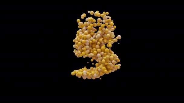 Κινούμενα Σχέδια Μπάλες Νούμερο Απομονωμένη Όμορφη Αστεία Κίτρινα Μπαλόνια Σχεδιασμός — Αρχείο Βίντεο